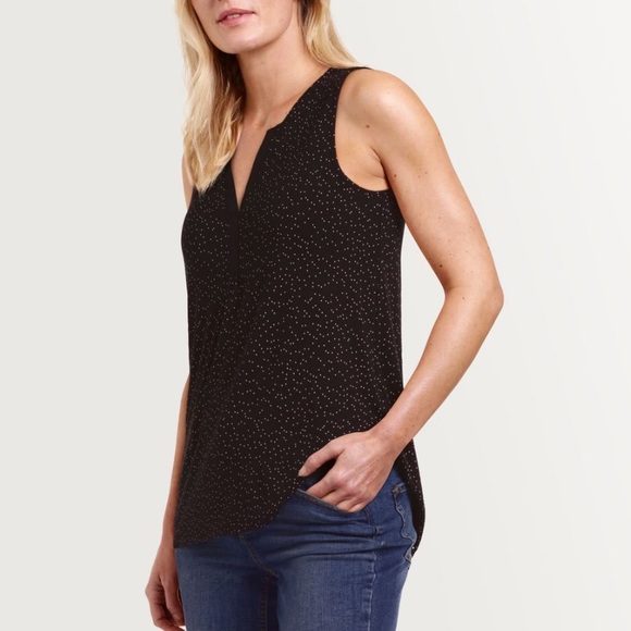 NWOT Reitmans Black & White Dotted Tank Top Blouse, Size Large - Picture 3 of 11